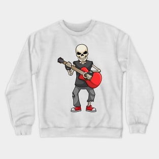 Skeleton at Music with Guitar Crewneck Sweatshirt